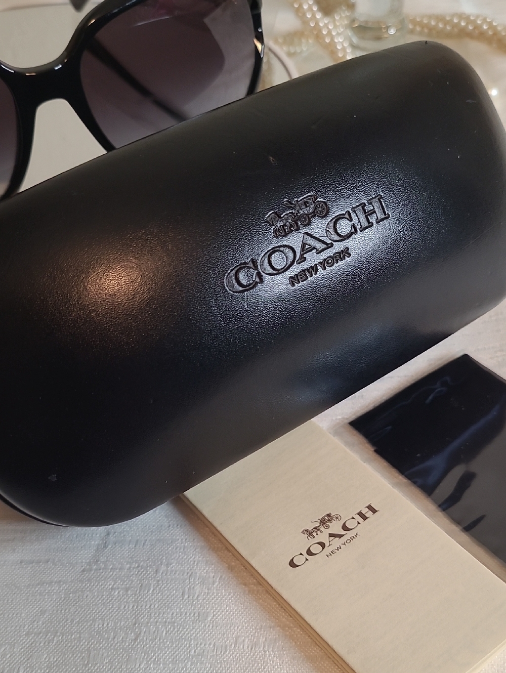 Coach Women's Black Frame Sunglasses with Gradient  Lenses - Picture 6 of 7